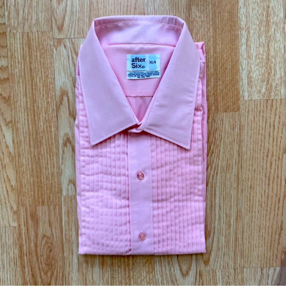 Women’s Pink Tuxedo Shirt -  Easy Care Pastel Easter Spring Prom Church